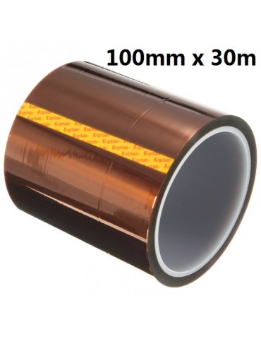 100mm x 30m High Temperature Tape Polyimide High Temperature Resistant Tape for Heat Transfer Vinyl, 3D Printing, Soldering, Masking