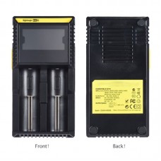Portable LED Display Dual Slots USB Battery Charger Black