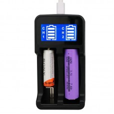 Battery Charger Intelligent Dual-slot LCD Display Charger Battery Charger for Rechargeable Batteries (Micro-usb interface)