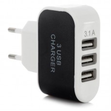 3 USB 2.0 Ports 5V 3.1A Wall Home Travel Smart Quick Charger EU Plug