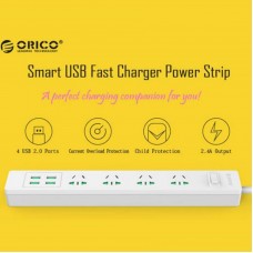 ORICO Surge Protector USB Charging Station Power Strip with 4 AC Outlet 4 Smart USB Charger Port White