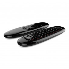 C120 6-Axis Gyro Mini Wireless Air Mouse 2.4G WiFi QWERTY Keyboard for Android/Windows/Mac OS/Linux Systems - Black