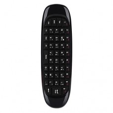 C120 Portuguese Version 6-Axis Gyro 2.4G Wireless Air Mouse QWERTY Keyboard for Android/Windows/Mac OS/Linux Systems - Black
