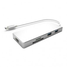 T1 Type-C 3.1 Hub with PD Charging Port HDMI Output USB-C Transfer Splitter SD/TF Card Reader for MacBook & More - Silver
