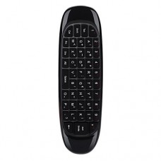 C120 AZERTY 6-Axis Gyro 2.4G Wireless Air Mouse Keyboard for Android/Windows/Mac OS/Linux Systems - Black