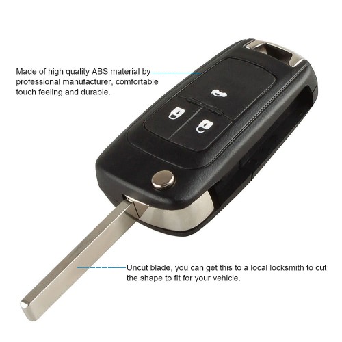 3 Button Folding Flip Key Shell Case Remote Key Cover Replacement with Uncut Blade for Vauxhall OPEL ASTRA ZAFIRA