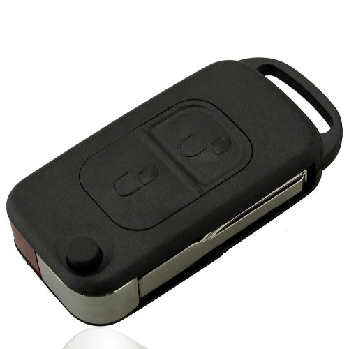 2 Button Flip Folding Key Shell Case Entry Remote Key Cover Replacement for Mercedes Benz A C E S W168 W202 W203