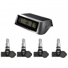 TPMS tire Pressure Monitoring System Solar Wireless and USB Charging Detection System with 4 Internal Sensors