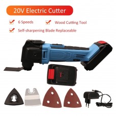20V Multi-functional Electric Cutter 6 Speeds Rotary Cutting Machine Wood Plastics Metal Cutting Saw Trimming Tool Kit with Blade Replaceable