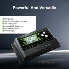 Multi-Protection Portable Solar Controller 12V/24V Double USB Interface PWM Street Lamp Intelligent Charge Controller