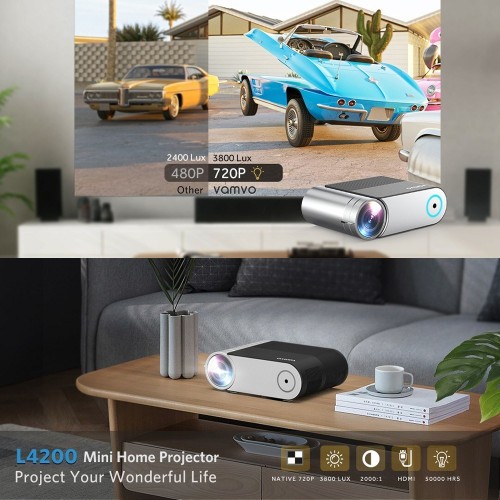 3800 Lux High Definition 1080P Portable Mini Projector Compact Video Project Machine Support Full  44