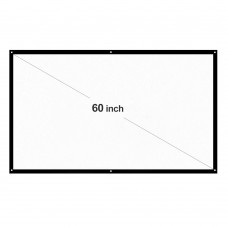 H60 60” Portable Projector Screen HD 16:9 White 60 Inch Diagonal Projection Screen Foldable Home Theater for Wall Projection Indoors Outdoors