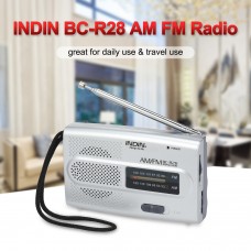 INDIN BC-R28 AM FM Radio Portable Pocket Radio Digital Music Player Mini Speaker for House & Outdoor