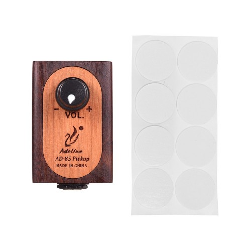 Adeline AD-85 Self-adhesive Wooden Guitar Pickup Transducer with Volume Control for Acoustic Classic Folk Guitar Ukulele Violin Cajon