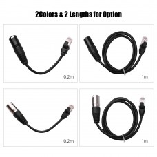 RJ45 Male Network Connector to 3-Pin Mini XLR Male Extension DMX512 Cable