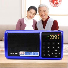 SAST N520 FM Radio Mini TF USB MP3 Speaker with LED Flashlight Blue